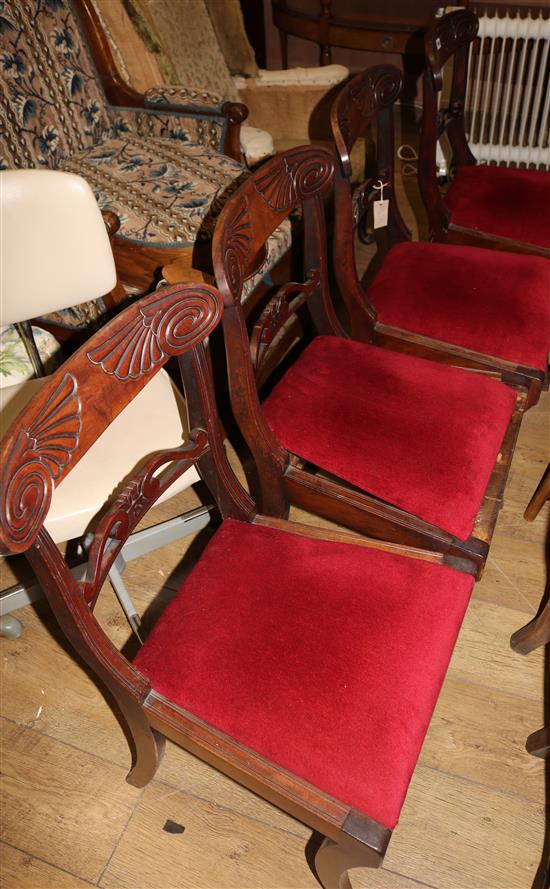 A set of four William IV mahogany dining chairs